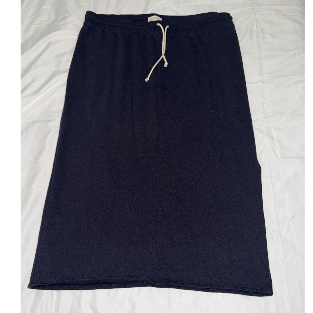 Navy Blue Knit Maxi Skirt